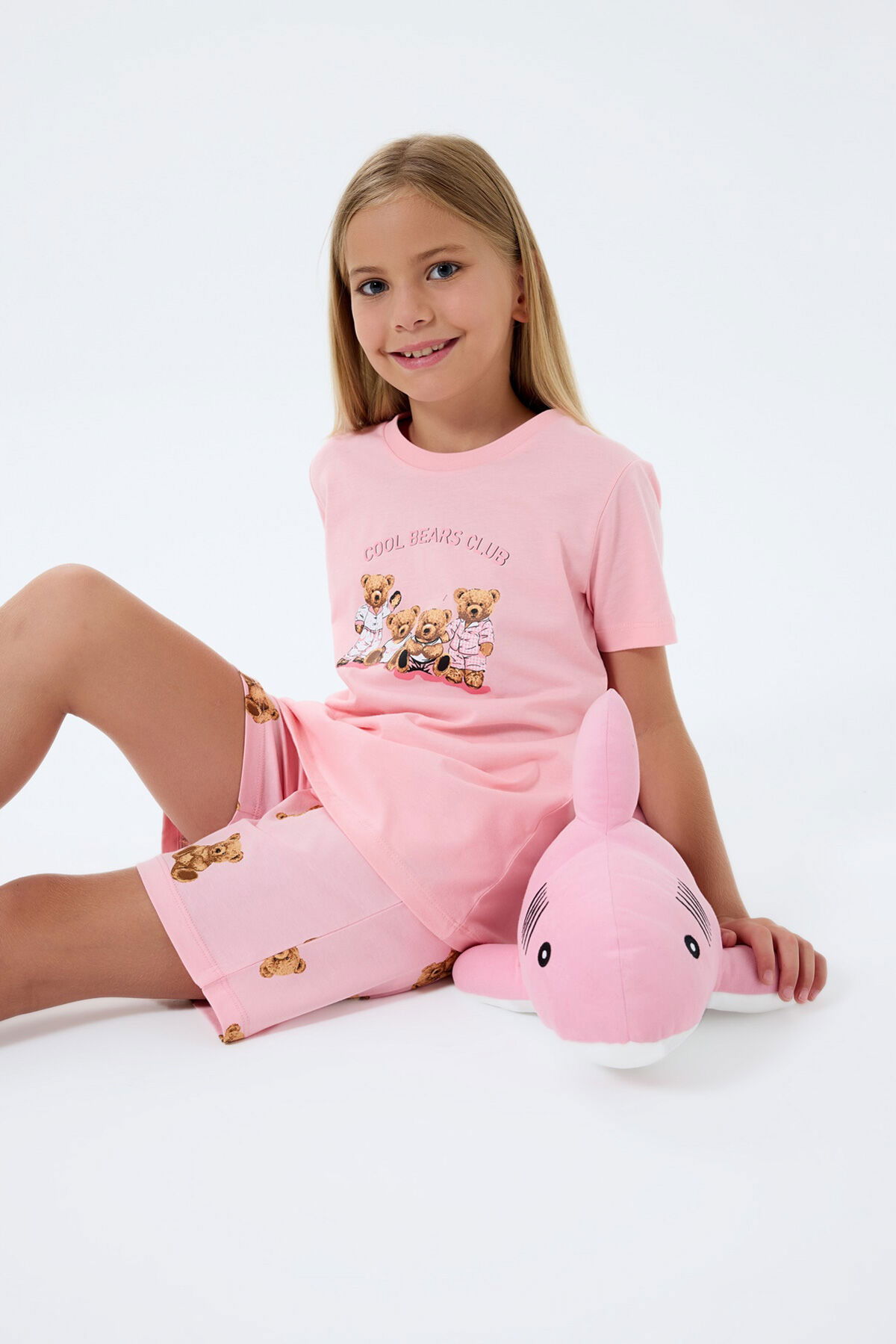 RolyPoly - Rolypoly Kız Çocuk Pembe Şort Takım