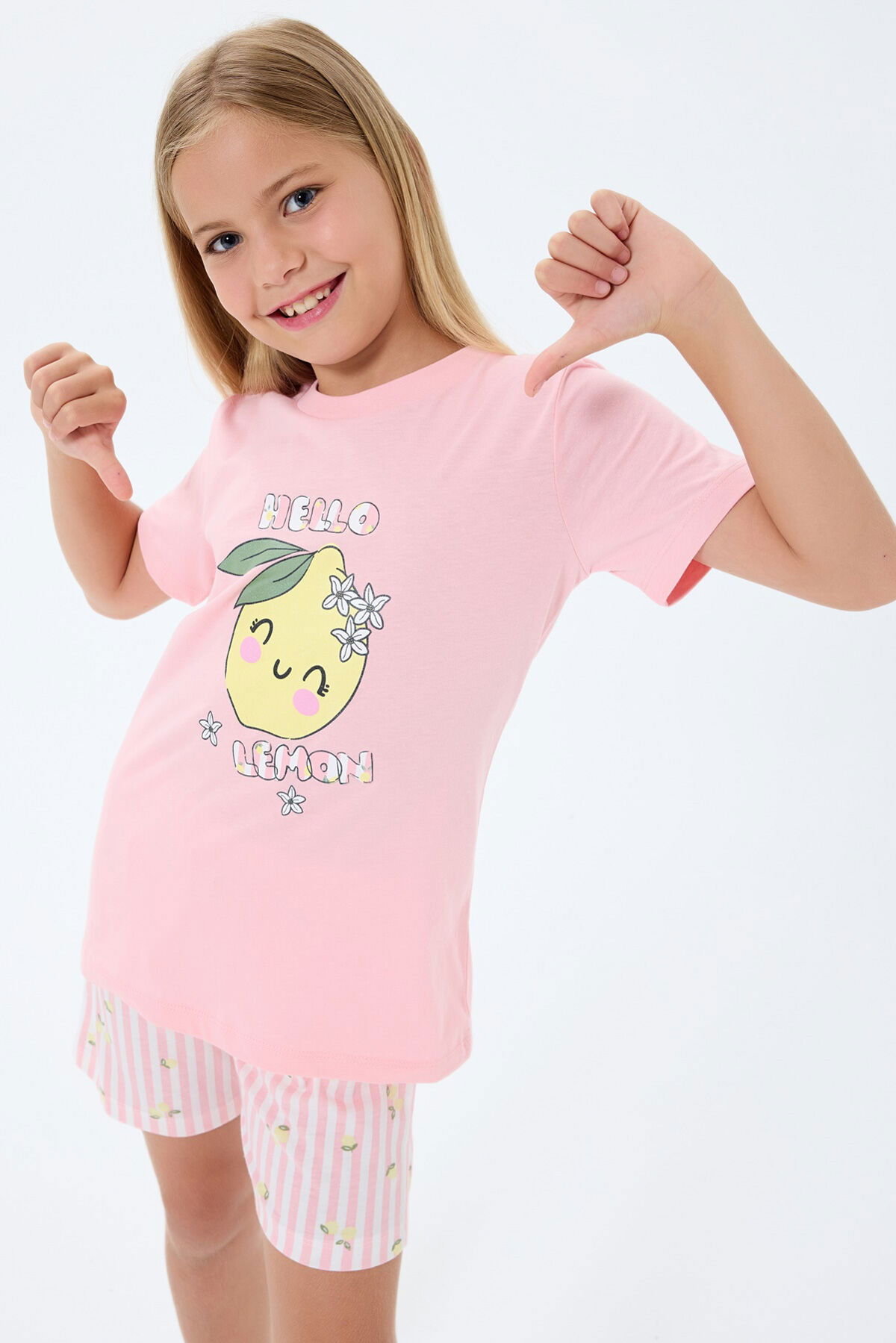 RolyPoly - Rolypoly Kız Çocuk Pembe Şort Takım (1)