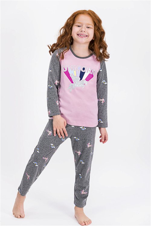 Rolypoly Unicorn Açık Gül Kurusu Kız Çocuk Pijama Takımı