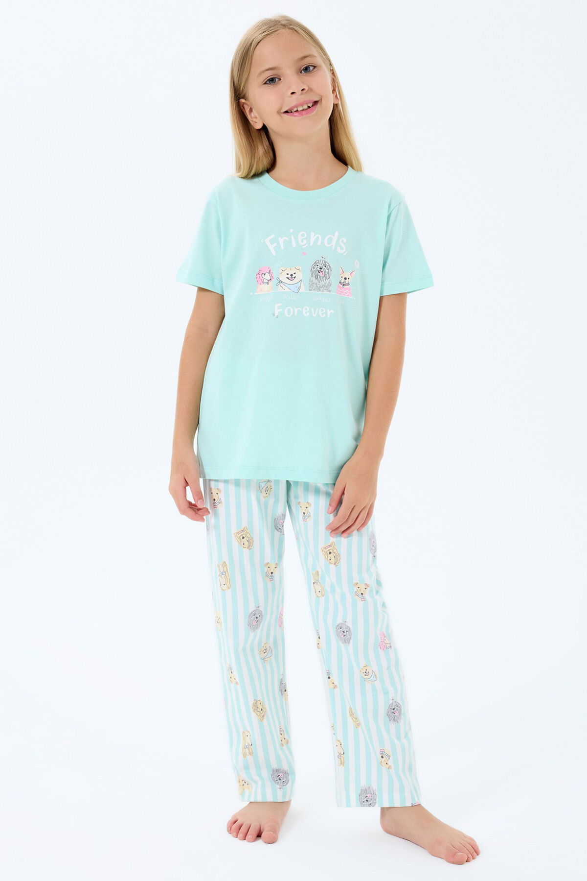 Rolypoly - Rolypoly Kız Çocuk Yeşil Pijama Takım