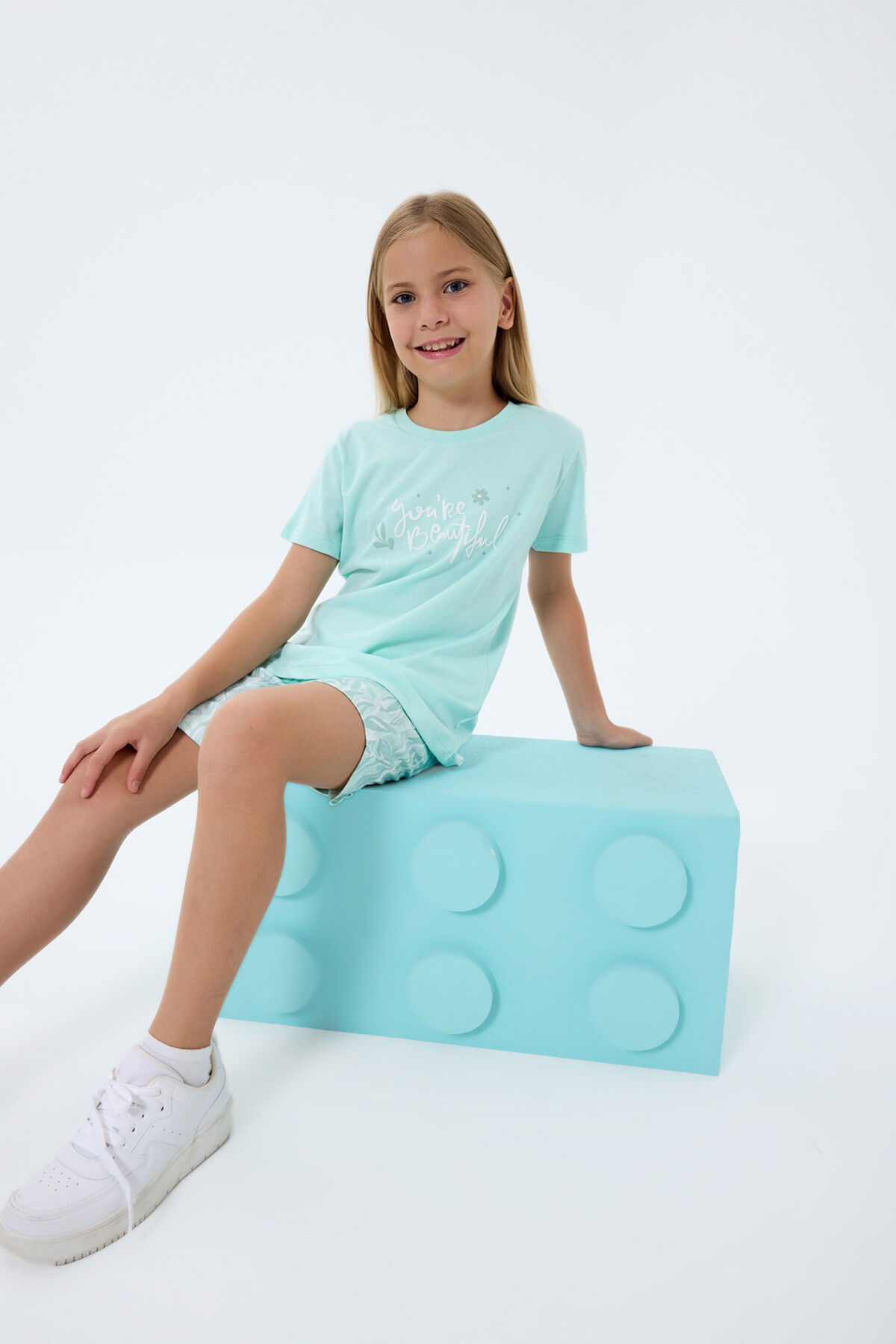 Rolypoly - Rolypoly Kız Çocuk Yeşil Şort Takım