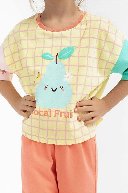 Rolypoly Local Fruit Açık Sarı Kız Çocuk Pijama Takımı