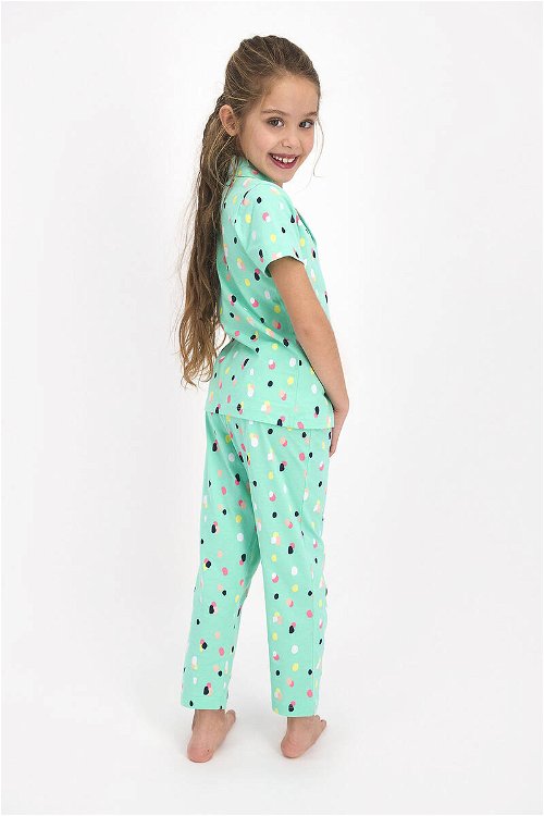 Rolypoly Mottled Turkuaz Kız Çocuk Gömlek Pijama