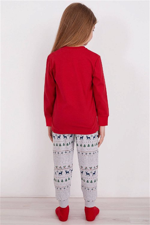RolyPoly My Favorite Color İs Northern Nights Kırmızı Kız Çocuk Uzun Kol Pijama Takım