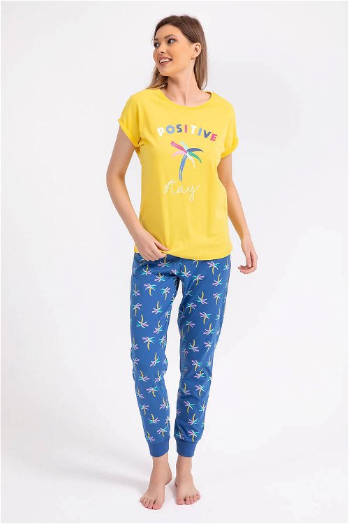 Rolypoly Positive Stay Sarı Kadın Pijama Takımı
