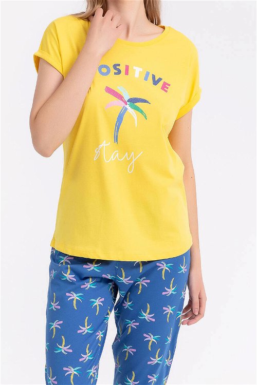 Rolypoly Positive Stay Sarı Kadın Pijama Takımı