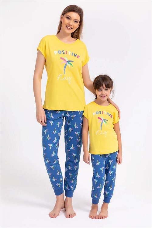 Rolypoly Positive Stay Sarı Kız Çocuk Pijama Takımı