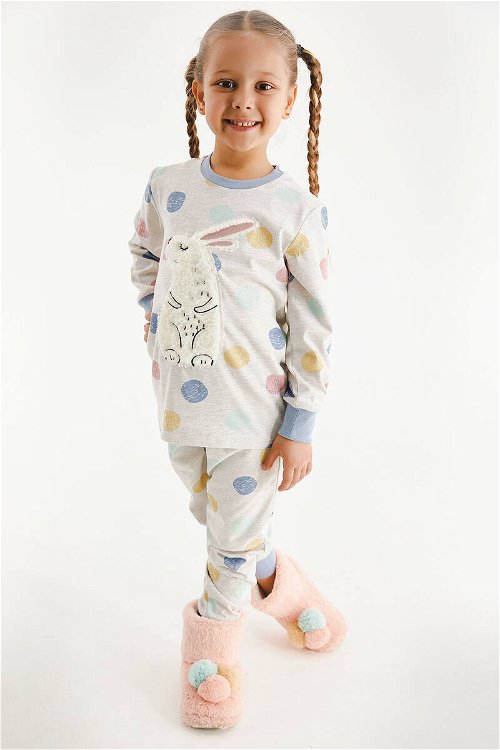 RolyPoly Rabbit Bejmelanj Kız Çocuk Uzun Kol Pijama Takım