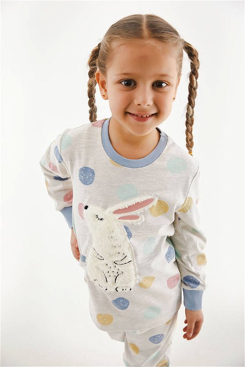 RolyPoly Rabbit Bejmelanj Kız Çocuk Uzun Kol Pijama Takım
