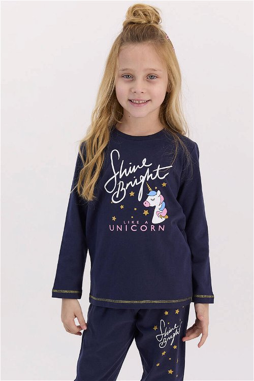 RolyPoly Shine Bright Lacivert Kız Çocuk Pijama Takımı