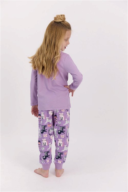 RolyPoly Sleep Lila Kız Çocuk Uzun Kol Pijama Takımı