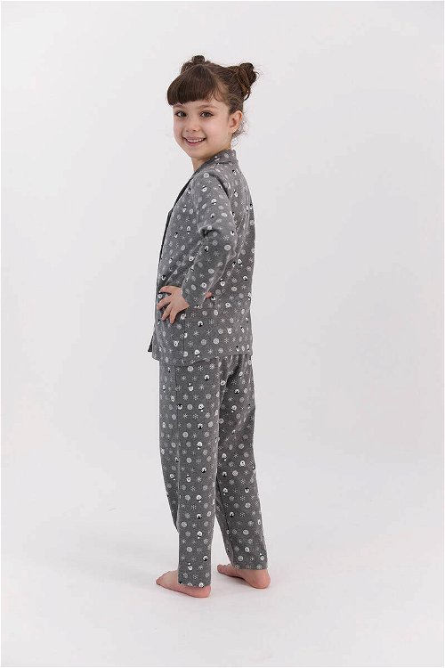 RolyPoly Snows Antramelanj Kız Çocuk Gömlek Pijama Takımı