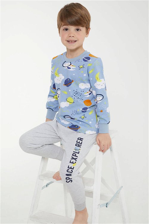RolyPoly Space Explorer Duman Erkek Çocuk Uzun Kol Pijama Takım
