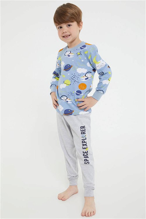 RolyPoly Space Explorer Duman Erkek Çocuk Uzun Kol Pijama Takım