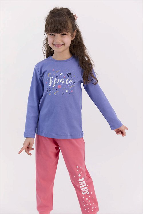 RolyPoly Space İndigo Kız Çocuk Pijama Takımı