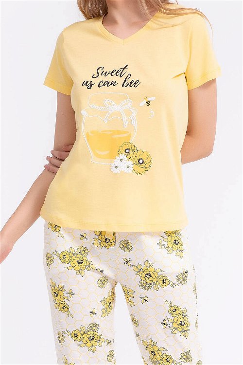 Rolypoly Sweet As Can Bee Açık Sarı Kadın Pijama Takımı