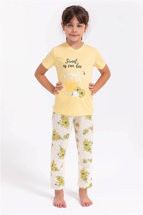 Rolypoly Sweet As Can Bee Açık Sarı Kız Çocuk Pijama Takımı