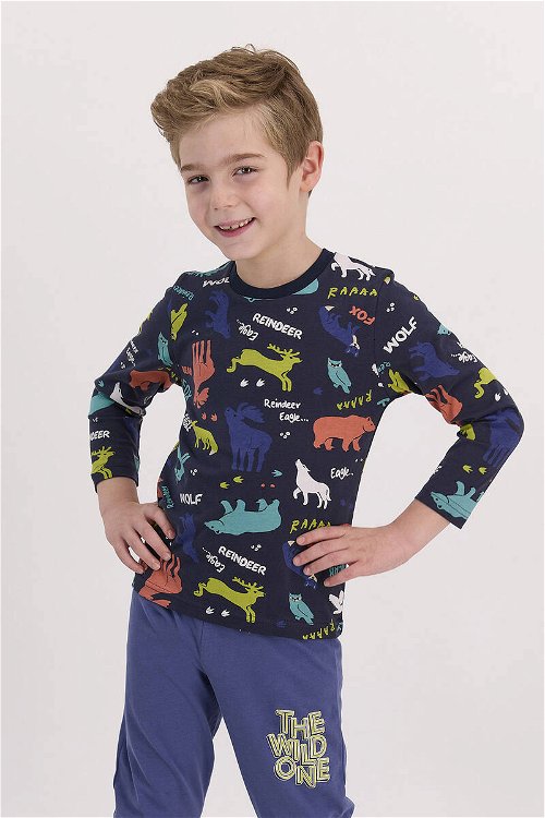 RolyPoly The Wild One Lacivert Erkek Çocuk Pijama Takımı