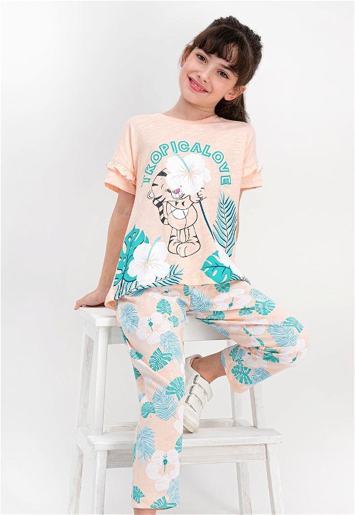 RolyPoly Tropical Love Yavruağzı Kısa Kollu Kız Çocuk Pijama Takımı