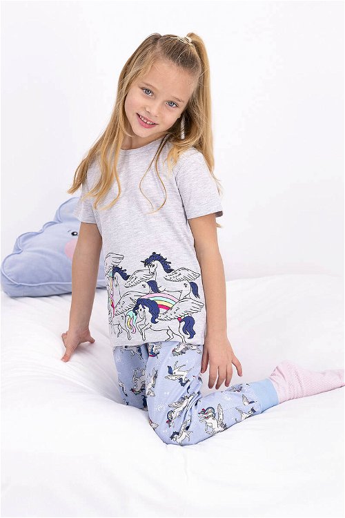 RolyPoly Unicorn Karmelanj Kız Çocuk Kısa Kol Pijama Takımı
