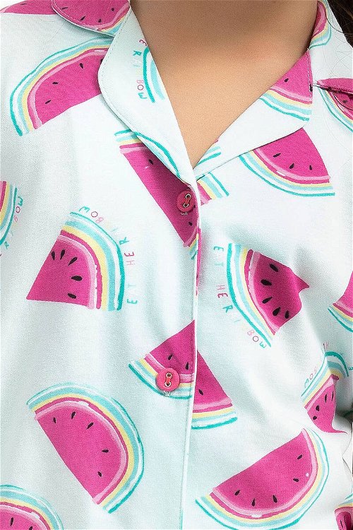Rolypoly Watermelon Nil Mavisi Kız Çocuk Gömlek Pijama Takımı