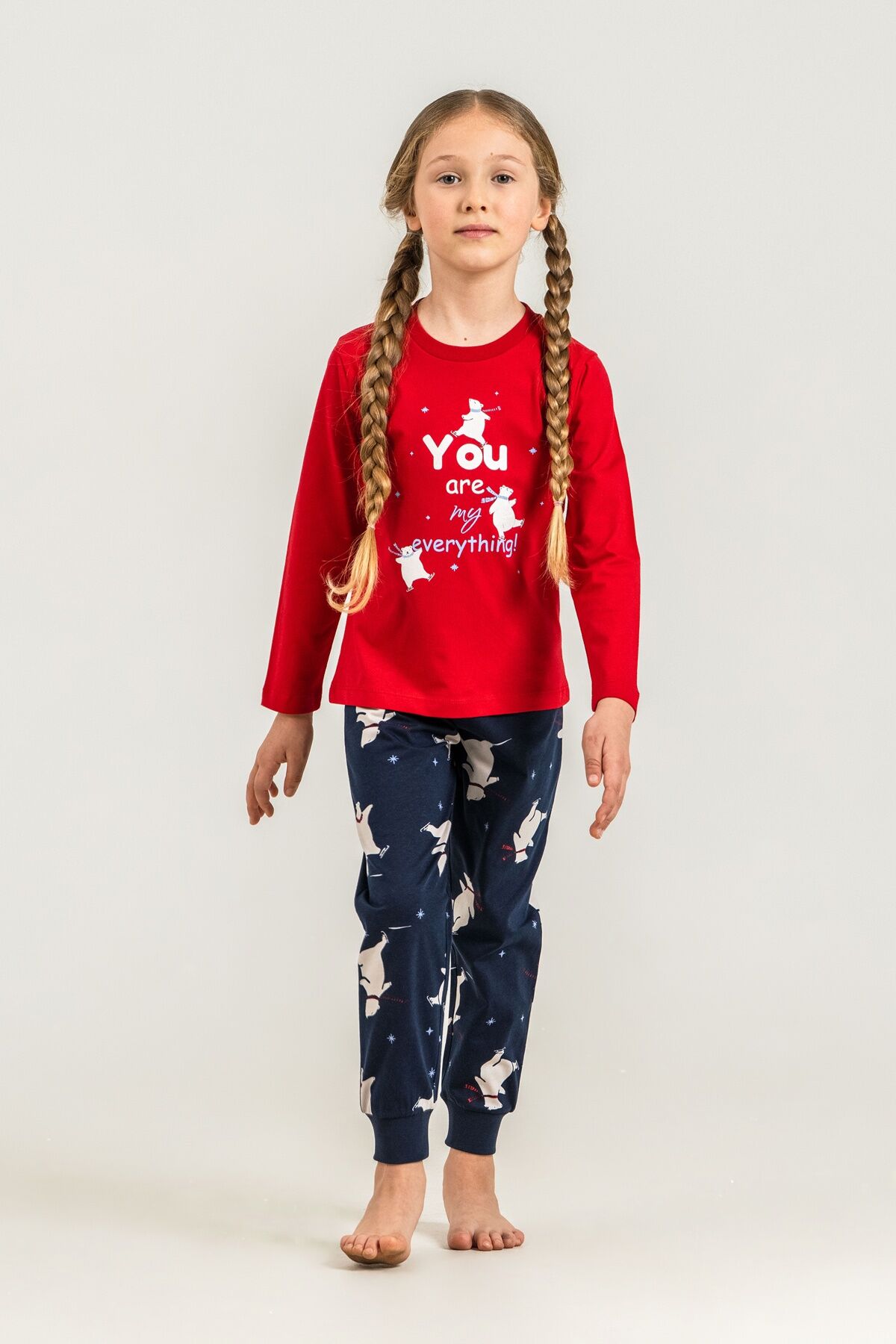 ROLYPOLY - Rolypoly You Are My Everything Anne Kız Kırmızı Uzun Kol Pijama Takım RP3930-A-V1 (1)