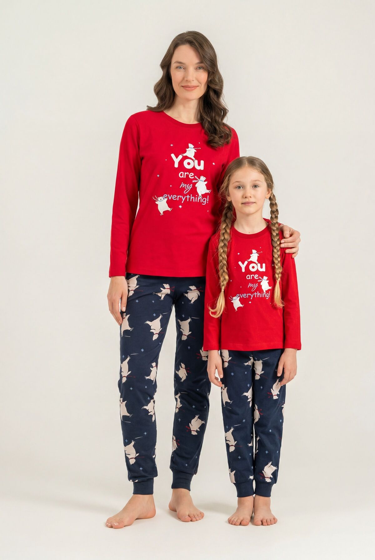 ROLYPOLY - Rolypoly You Are My Everything Anne Kız Kırmızı Uzun Kol Pijama Takım RP3930-A-V1