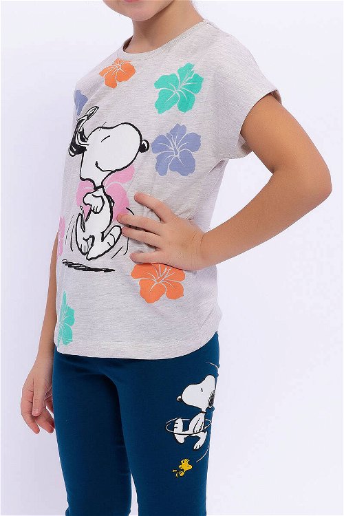 Snoopy Lisanslı Bejmelanj Kız Çocuk Tayt Takım