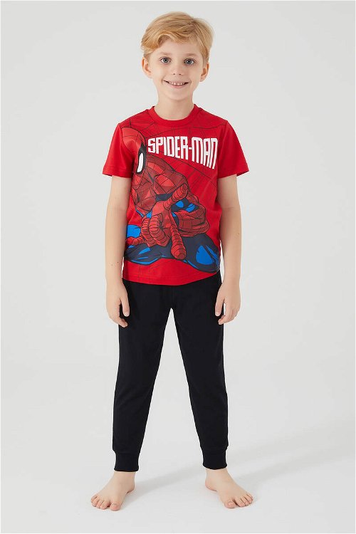 Spiderman The Flying Hero Kırmızı Erkek Çocuk Kısa Kol Pijama Takım