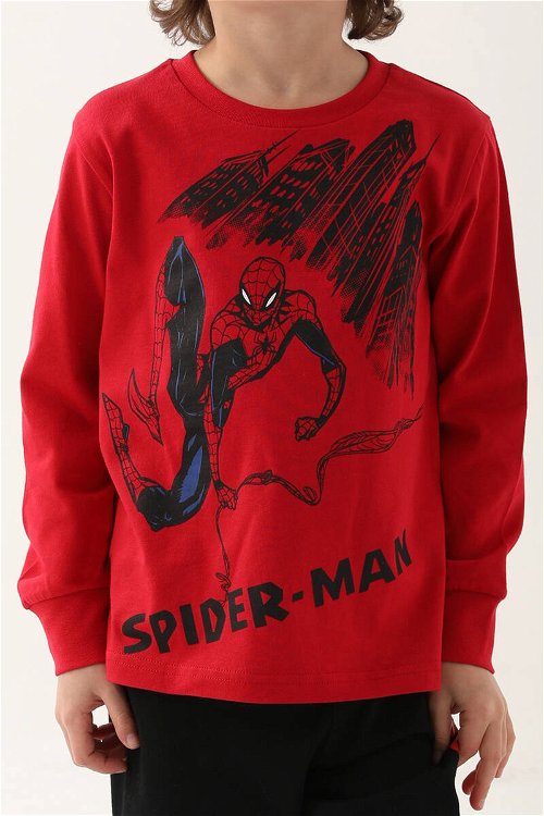 Spiderman Kırmızı Erkek Çocuk Uzun Kol Pijama Takım