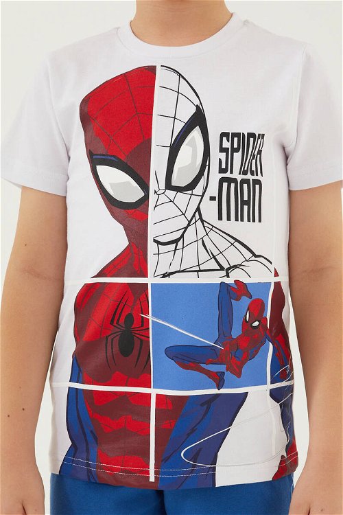 Spiderman Hero Man Beyaz Erkek Çocuk Kapri Takım