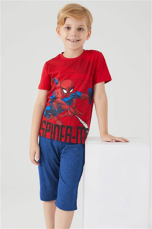 Spiderman Buildings Kırmızı Erkek Çocuk Kapri Takım