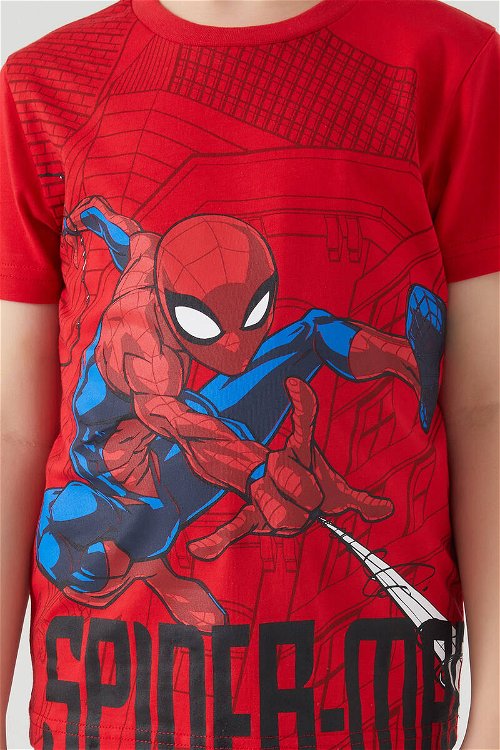 Spiderman Buildings Kırmızı Erkek Çocuk Kapri Takım