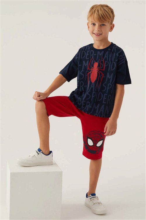 SpiderMan Action Lacivert Erkek Çocuk Kapri Takım