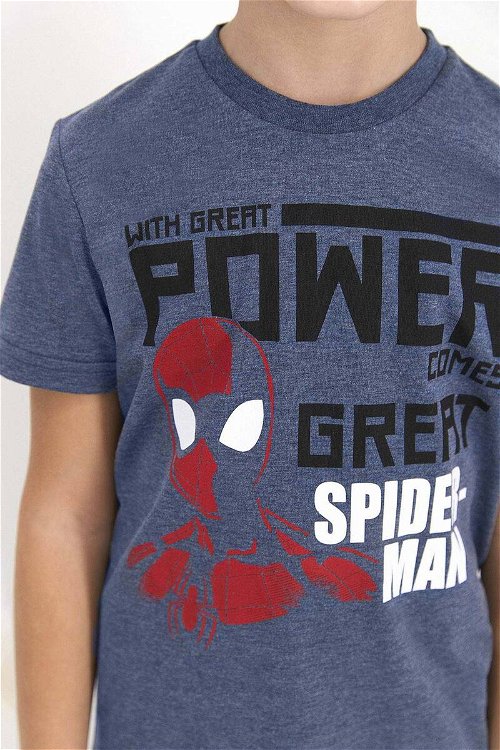 Spider Man Lisanslı Power Comes Great Lacivert Erkek Çocuk Kapri Takım