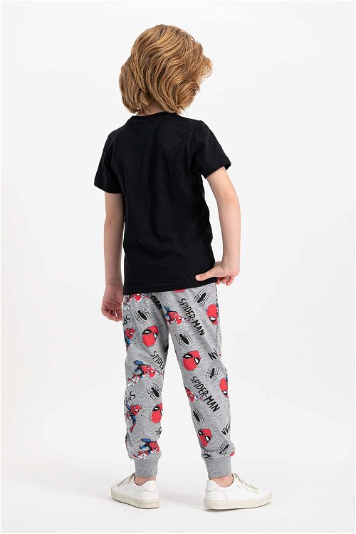 Spider Man Lisanslı Siyah Kısa Kollu Erkek Çocuk Pijama Takımı