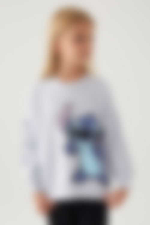 Stitch - Stitch Kız Çocuk Mor Sweatshirt