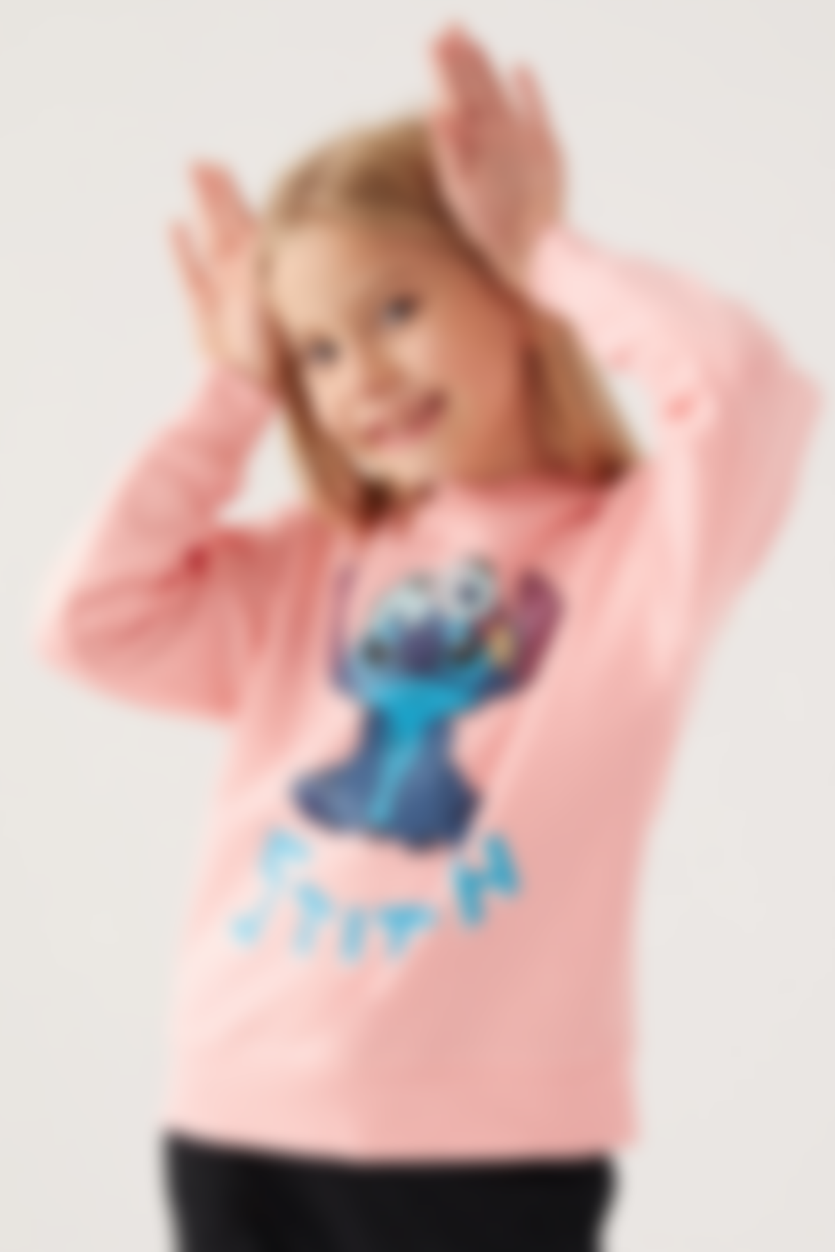 Stitch - Stitch Kız Çocuk Pembe Sweatshirt