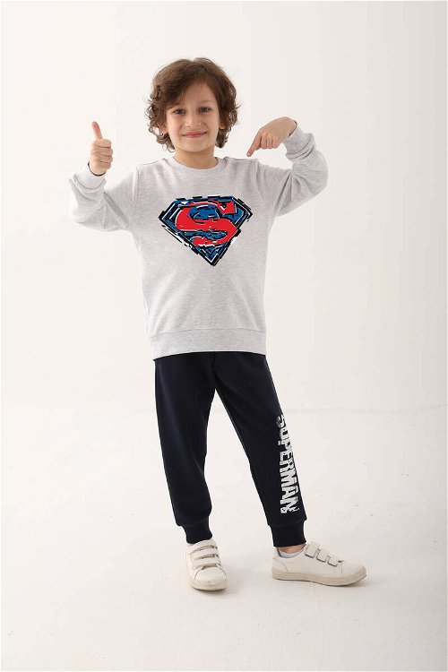Superman Kar Melanj Erkek Çocuk Eşofman Takımı