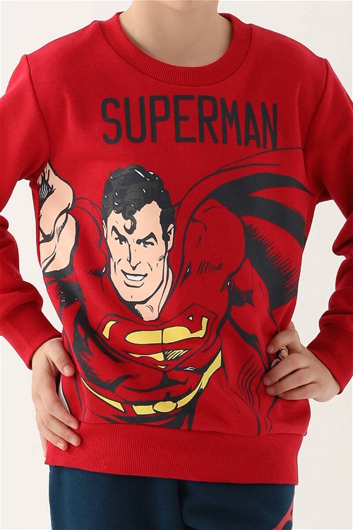 Superman Kırmızı Erkek Çocuk Eşofman Takımı