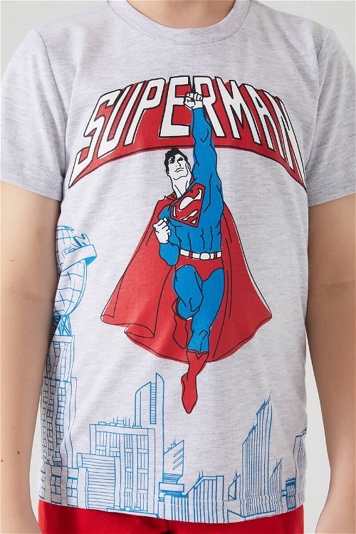 Superman Buildings Gri Erkek Çocuk Kapri Takım