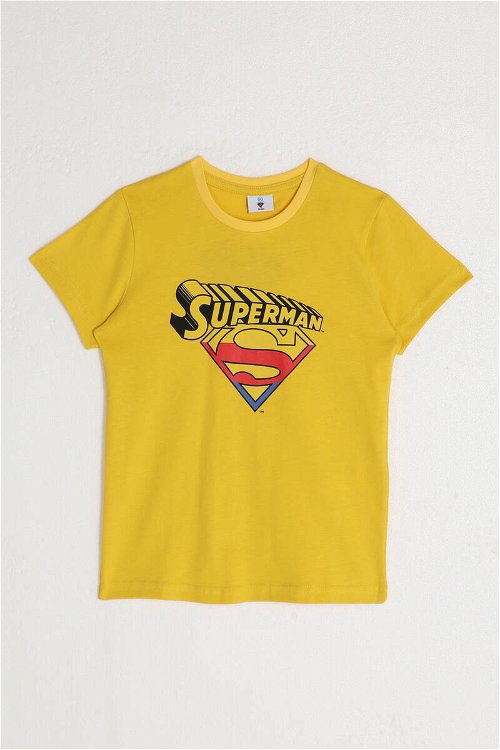 Superman Erkek Çocuk T-Shırt Açık Sarı