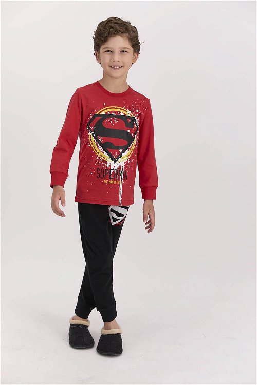 Superman Lisanslı The Man Of Street Kırmızı Erkek Çocuk Pijama Takımı