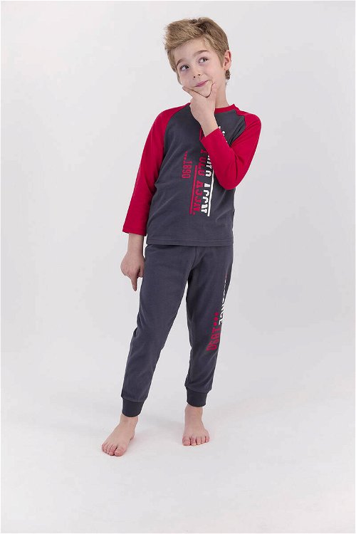 U.S. Polo Assn Antrasit Bordo Erkek Çocuk Pijama Takımı