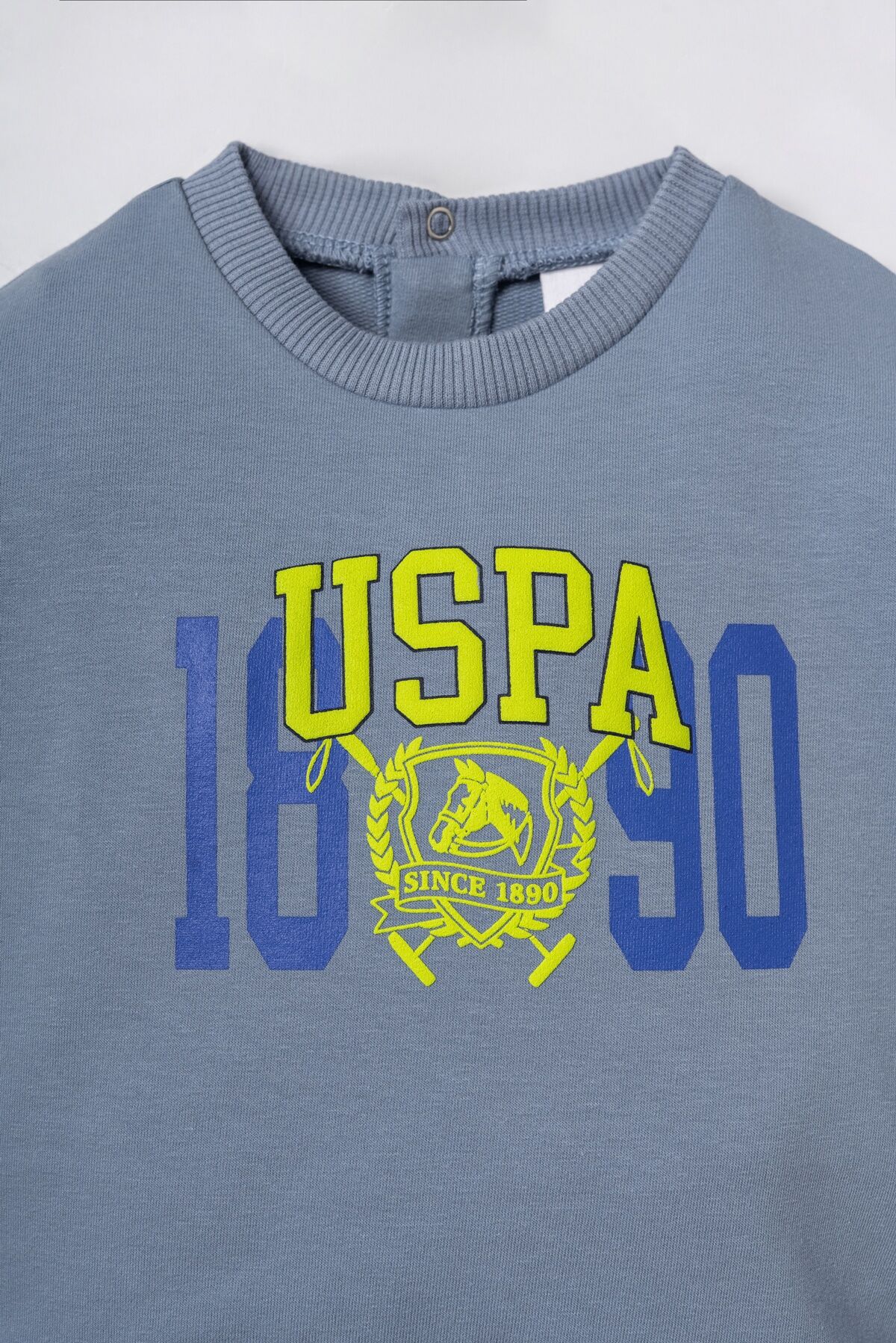 U.S POLO ASSN - U.S. Polo Assn. Baskılı Erkek Bebek Mavi Eşofman Takım USB3167-C-V2 (1)