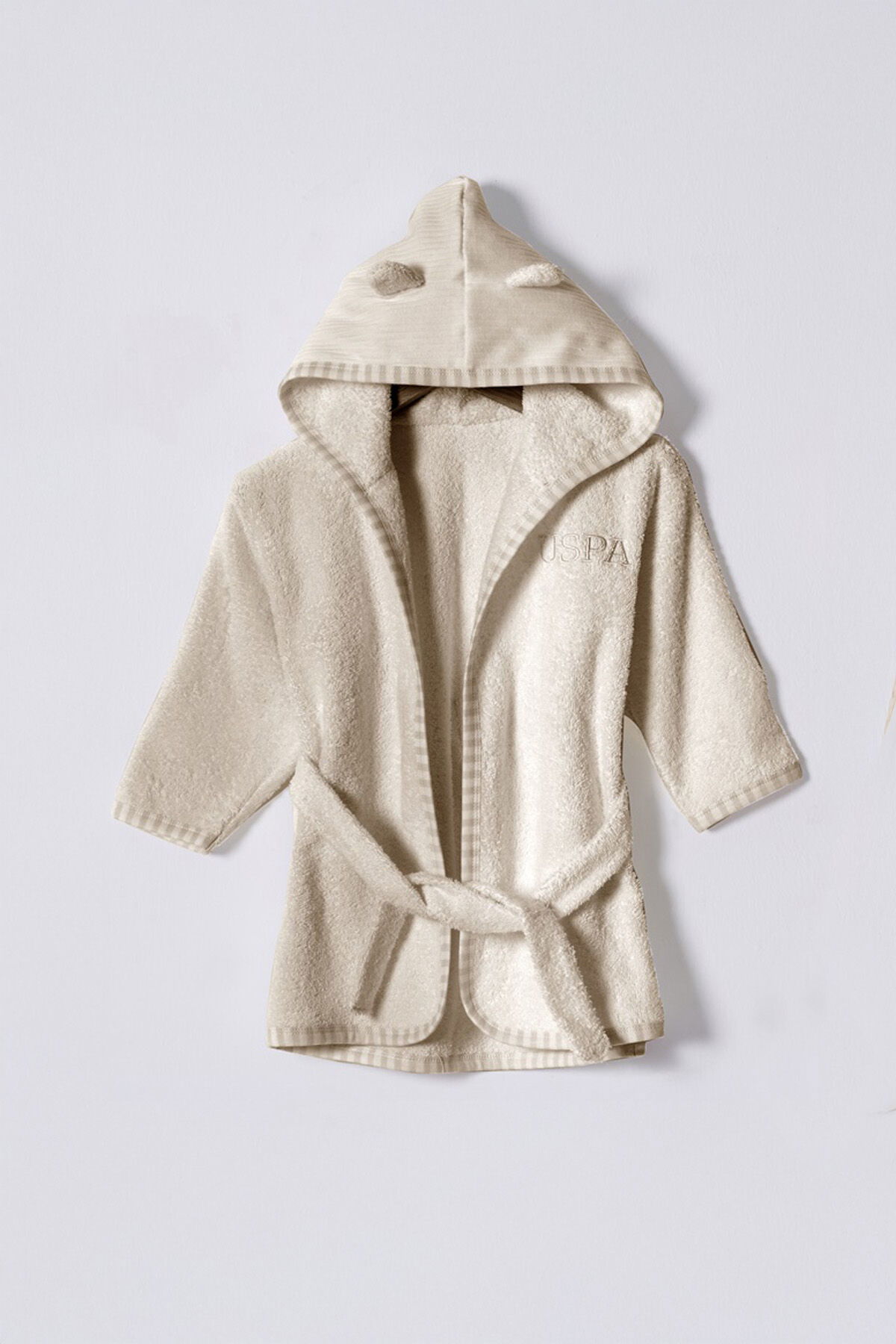 U.S. Polo Assn Bebek - U.S. Polo Assn Bebek Erkek Bebek Bej Bornoz Set (1)