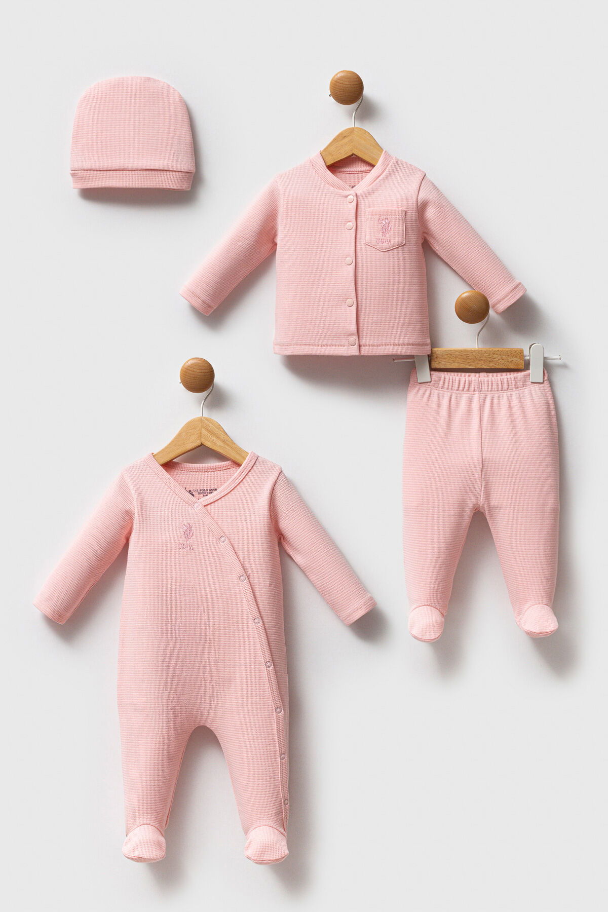 U.S. Polo Assn - U.S. Polo Assn Kız Bebek Pembe Takım