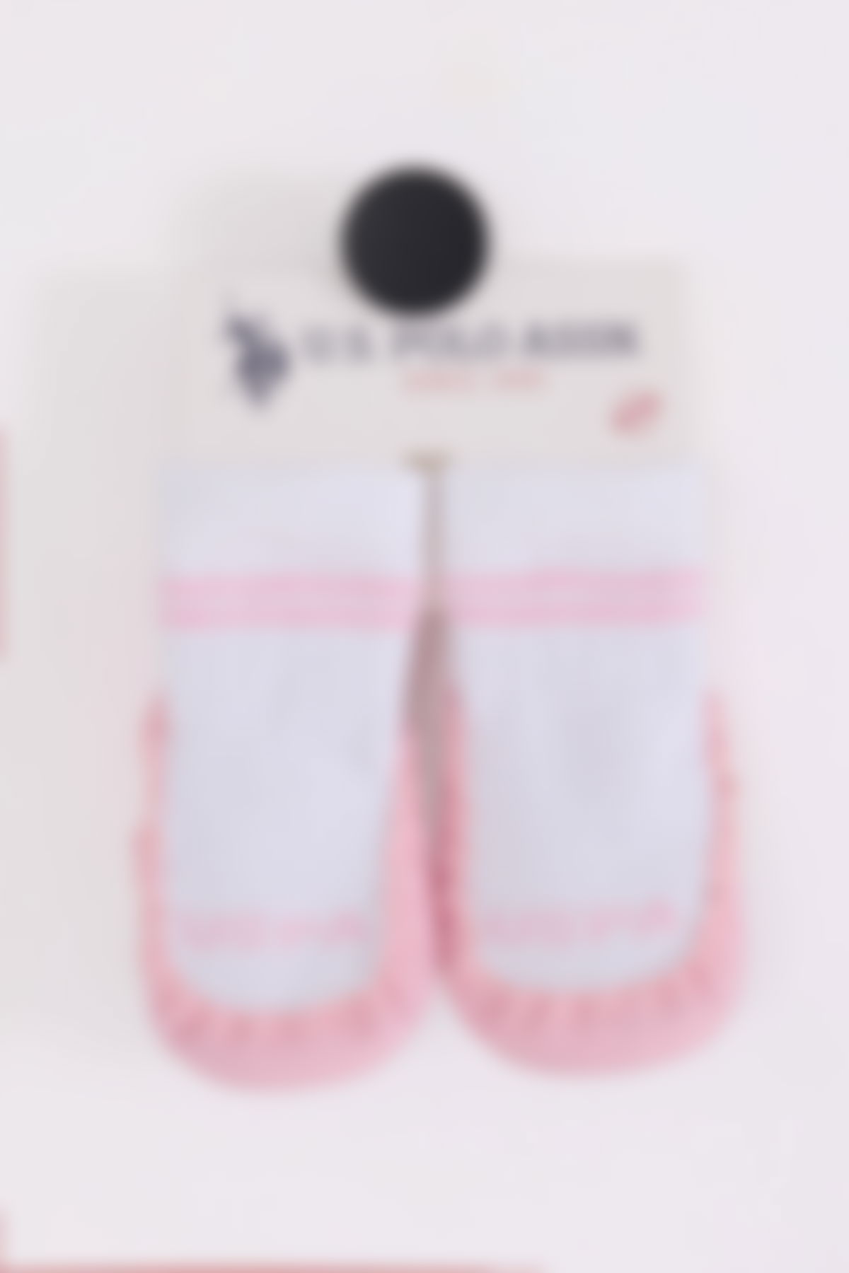 U.S. Polo Assn - US POLO KIZ BEBEK ÇARIK ÇORAP Beyaz/pembe 