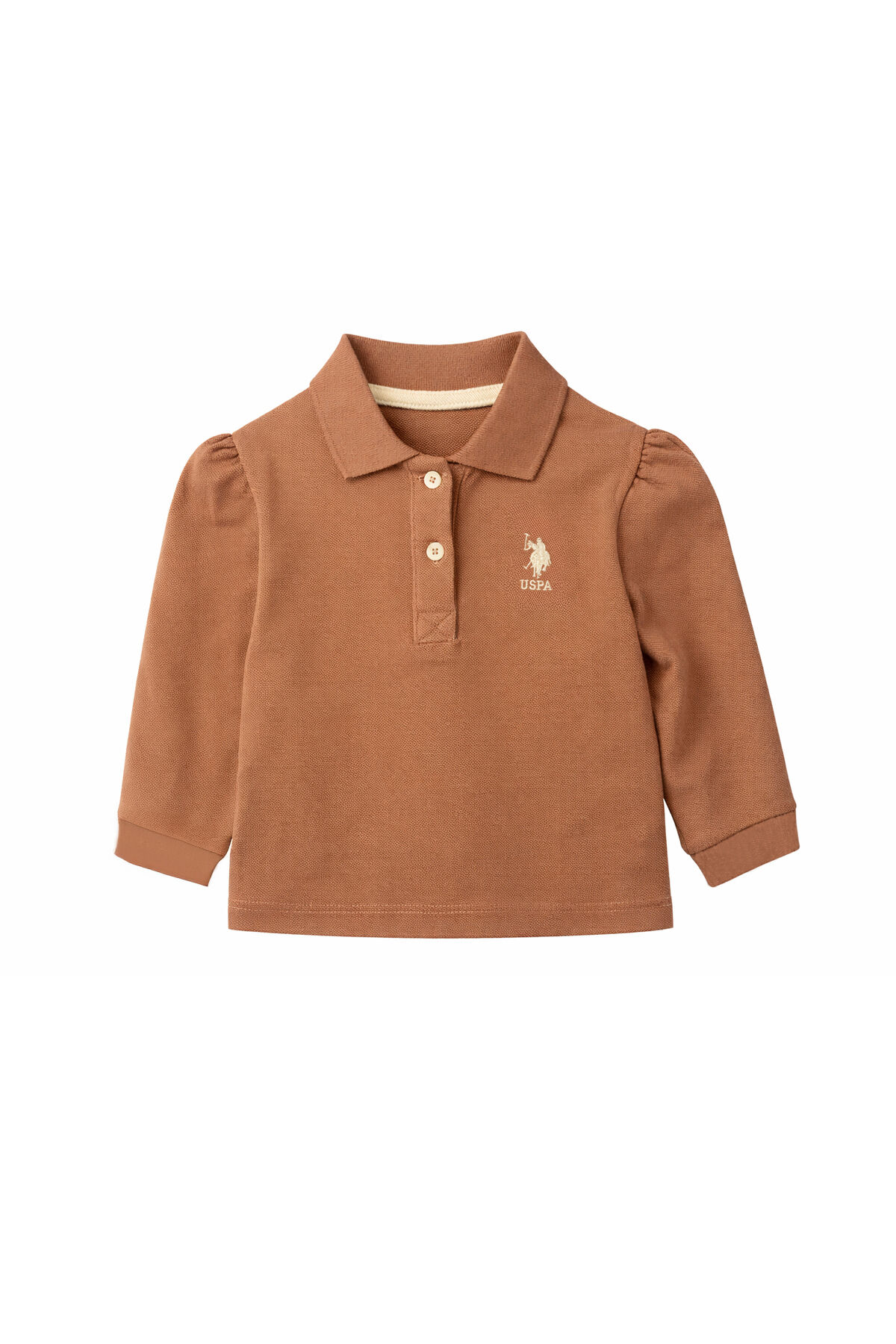 U.S. Polo Assn Bebek - U.S. Polo Assn Kız Bebek Kahverengi T-shirt
