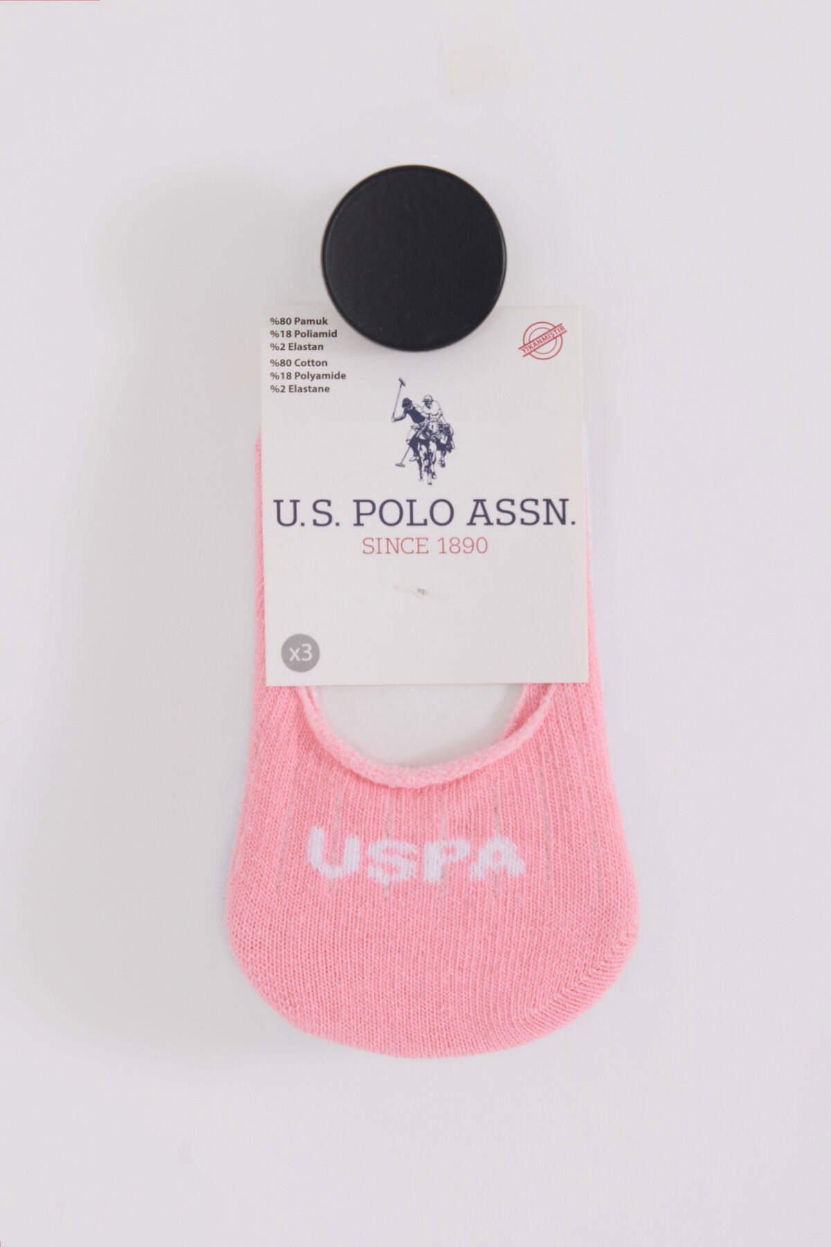 U.S. Polo Assn Bebek - U.S. Polo Assn Bebek KIZ BEBEK PEMBE/BEYAZ/GRİ Bebek Corap (1)